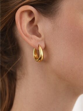 Classic 10K Solid Gold Hoop Earrings – 1 Inch, 7.1g Hinged Clasp
